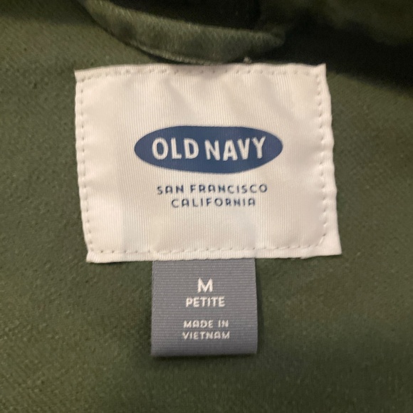 Old Navy Military Style Canvas Jacket With Hood Olive Green Size Petite M - Picture 5 of 7